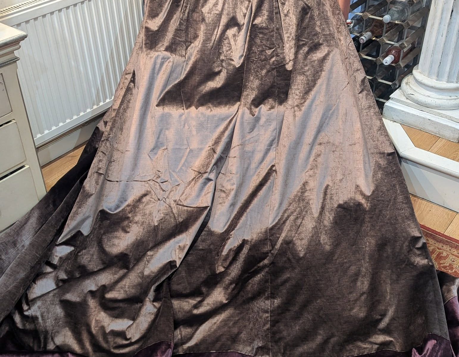 Beautiful Heavy Extra Wide Goblet Pleat Second-Hand Curtains W480 D267