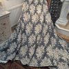 Lovely Extra Wide Blue/Grey Triple Pinch Pleat Second-Hand Curtains W372 D243
