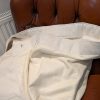 Fab Long Cream Rose Uniacke Linen Second-Hand Curtains with Interlining W193 D272 - 2 Pairs Available - Image 6