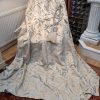 Cream & Silver Contemporary Pinch Pleat Second-hand Curtains W188 D236 - 6 Pairs Available