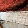 2 Pairs Superb Antique Burnt Orange Cut Velvet Second-Hand Curtains - W154 D257 - Image 9