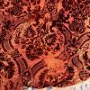2 Pairs Superb Antique Burnt Orange Cut Velvet Second-Hand Curtains - W154 D257 - Image 2