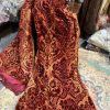 2 Pairs Superb Antique Burnt Orange Cut Velvet Second-Hand Curtains - W154 D257 - Image 18