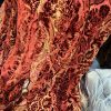 2 Pairs Superb Antique Burnt Orange Cut Velvet Second-Hand Curtains - W154 D257 - Image 17