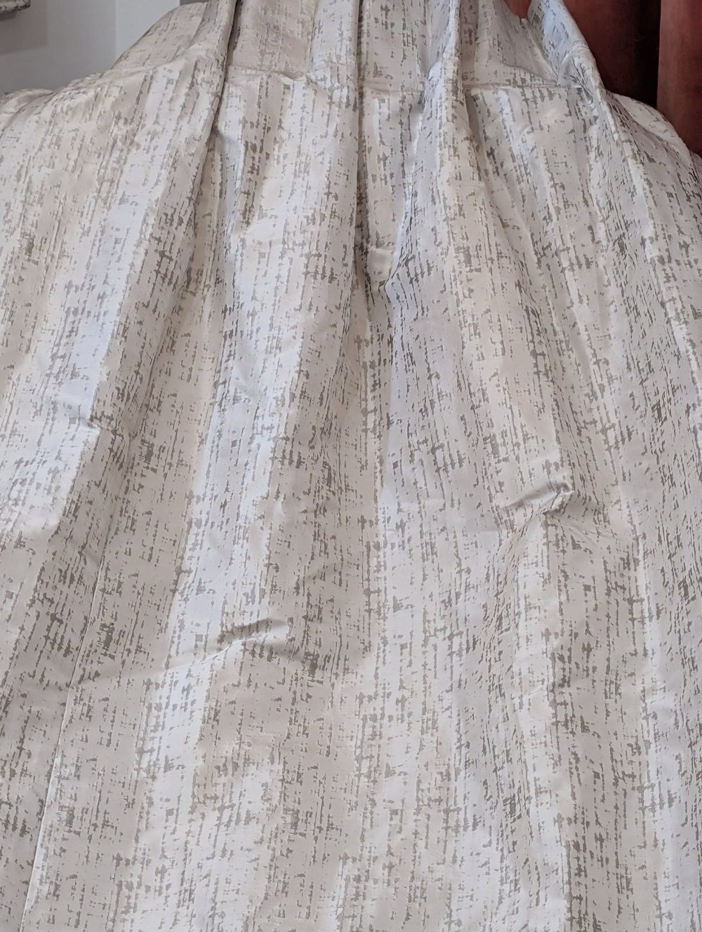 Lovely Grey and Silver Goblet Pleat Second-Hand Curtains - 2 Pairs Available - Image 4