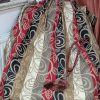 Red Black & Cream Harlequin 'Amalfi' Second-Hand Curtains W224 D230 - Image 3