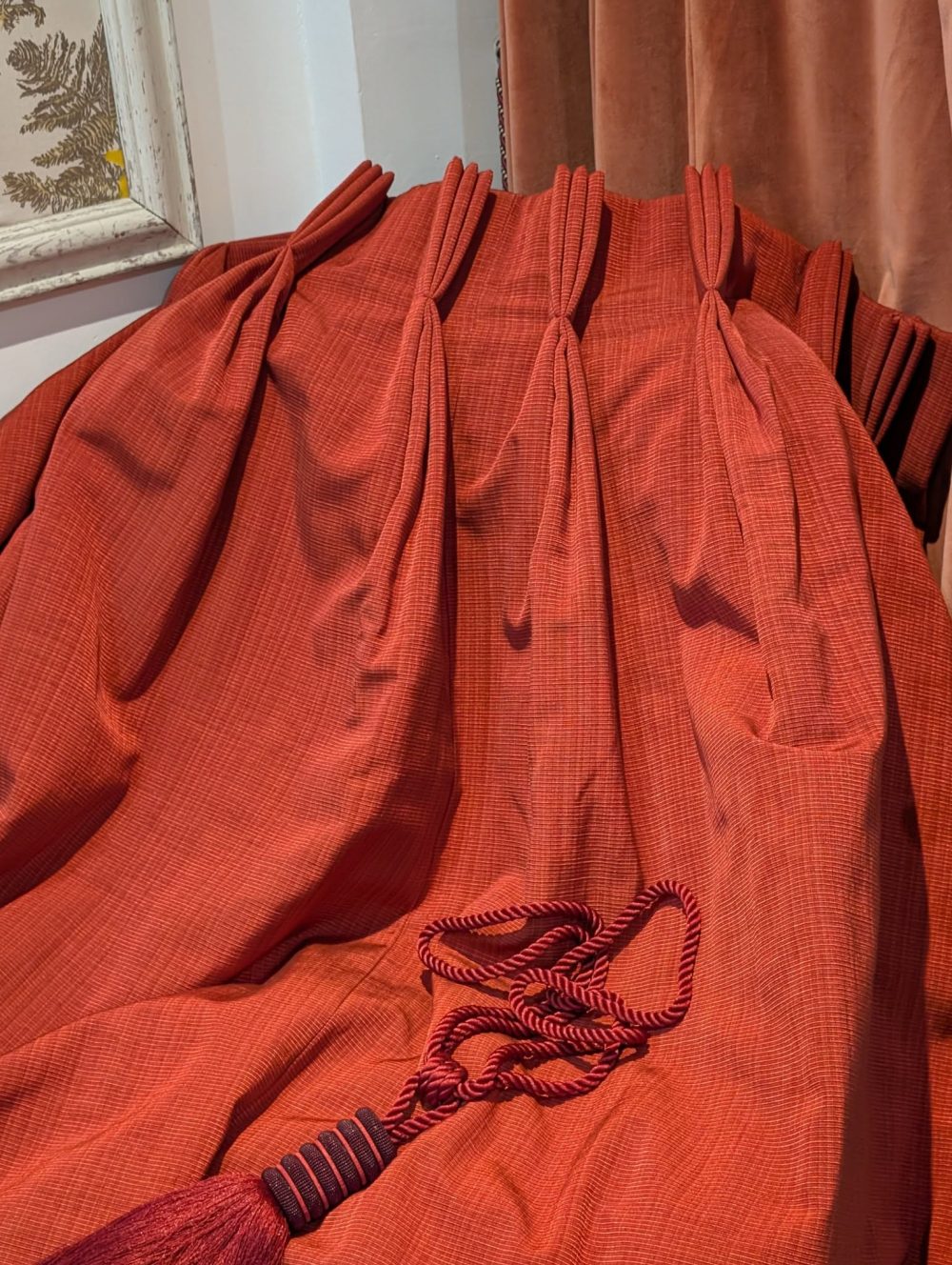 Great Value Red Pinch Pleat Second-Hand Curtains W208 D230 - Image 6