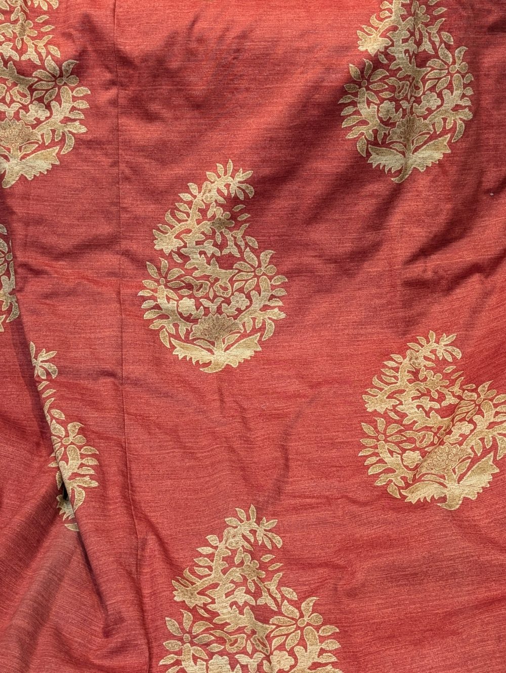 Red & Gold Harlequin 'Kali' Pinch Pleat Second-Hand Curtains - Up to 3 Pairs Available - Image 2
