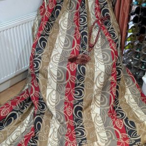 Red Black & Cream Harlequin 'Amalfi' Second-Hand Curtains W224 D230