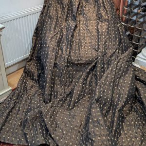 Extra Wide Dark Brown Silk Pinch Pleat Second-Hand Curtains W376 D236