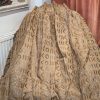 Wide Light Brown Chenille Pinch Pleat Second-Hand Curtains W380 D220 - Image 3