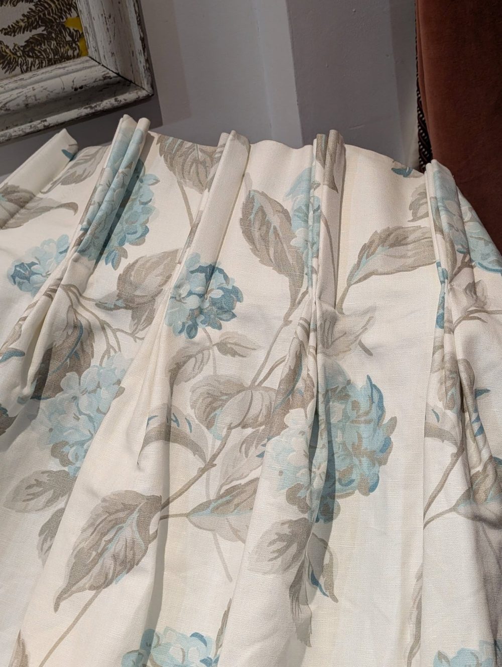 Single Vintage Laura Ashley 'Hydrangea' Second-Hand Curtain W165 D218 - Image 5