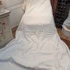 Fab Long Cream Rose Uniacke Linen Second-Hand Curtains with Interlining W193 D272 - 2 Pairs Available - Image 8