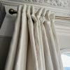 Fab Long Cream Rose Uniacke Linen Second-Hand Curtains with Interlining W193 D272 - 2 Pairs Available