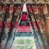 Fine Grey Leaf Pattern Pencil Pleat Second-Hand Curtains W165 D293