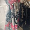 Fine Grey Leaf Pattern Pencil Pleat Second-Hand Curtains W165 D293 - Image 2