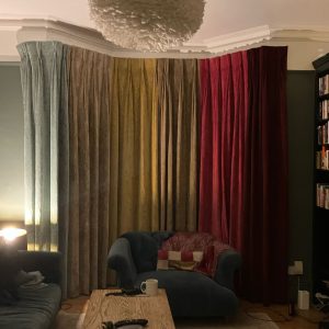 Fab Chenille Multi-Colour Pinch Pleat Second-hand Curtains W401 D277