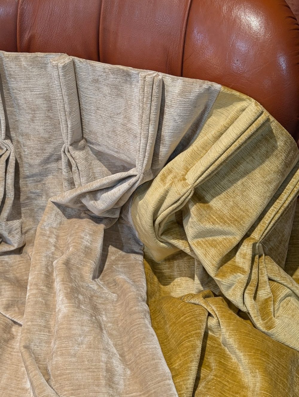 Fab Chenille Multi-Colour Pinch Pleat Second-hand Curtains W401 D277 - Image 6