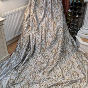 Jane Churchill Silver/Grey Embroidered Second-Hand Curtains - Up to 2 Pairs Available