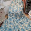 Laura Ashley Ellington Teal Jacquard Second-Hand Curtains W188 D270 - 2 identical Pairs Available