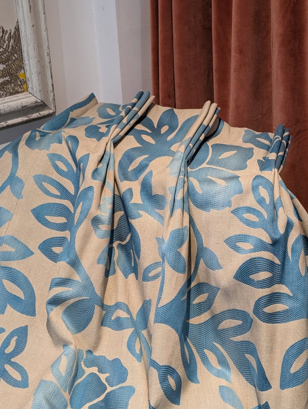 Laura Ashley Ellington Teal Jacquard Second-Hand Curtains W188 D270 - 2 identical Pairs Available - Image 5