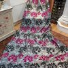 Fine Grey Leaf Pattern Pencil Pleat Second-Hand Curtains W165 D293 - Image 8