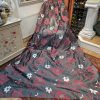 Black and Red Leaf Pattern Pencil Pleat Second-Hand Curtains W200 D297 - Image 10