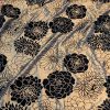Black and Tan Leaf Pattern Pencil Pleat Second-Hand Curtains W135 D300 - Image 8