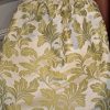 Cream and Green Sateen Pencil Pleat Second-Hand Curtains - 2 Pairs Available - Image 7