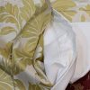 Cream and Green Sateen Pencil Pleat Second-Hand Curtains - 2 Pairs Available - Image 6