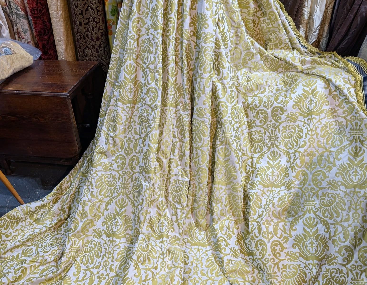 Floria Palm Extra Wide Pinch Pleat Second-Hand Curtains W346 D284