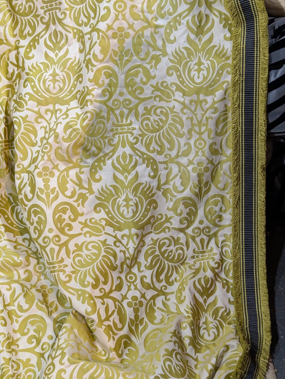 Floria Palm Extra Wide Pinch Pleat Second-Hand Curtains W346 D284 - Image 2