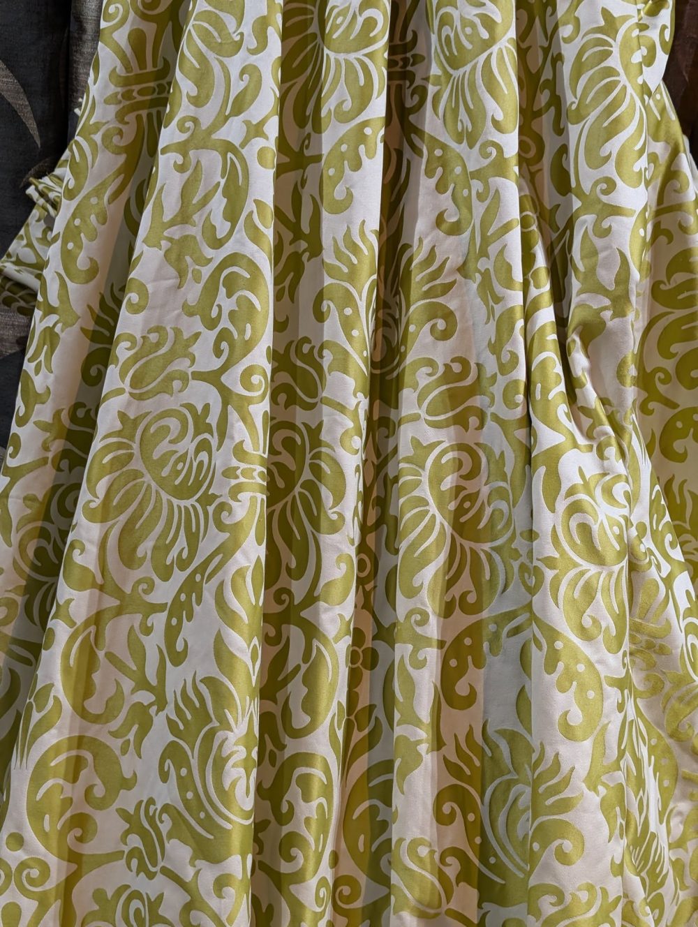 Floria Palm Extra Wide Pinch Pleat Second-Hand Curtains W346 D284 - Image 3