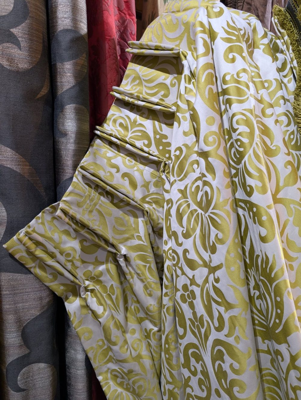 Floria Palm Extra Wide Pinch Pleat Second-Hand Curtains W346 D284 - Image 6