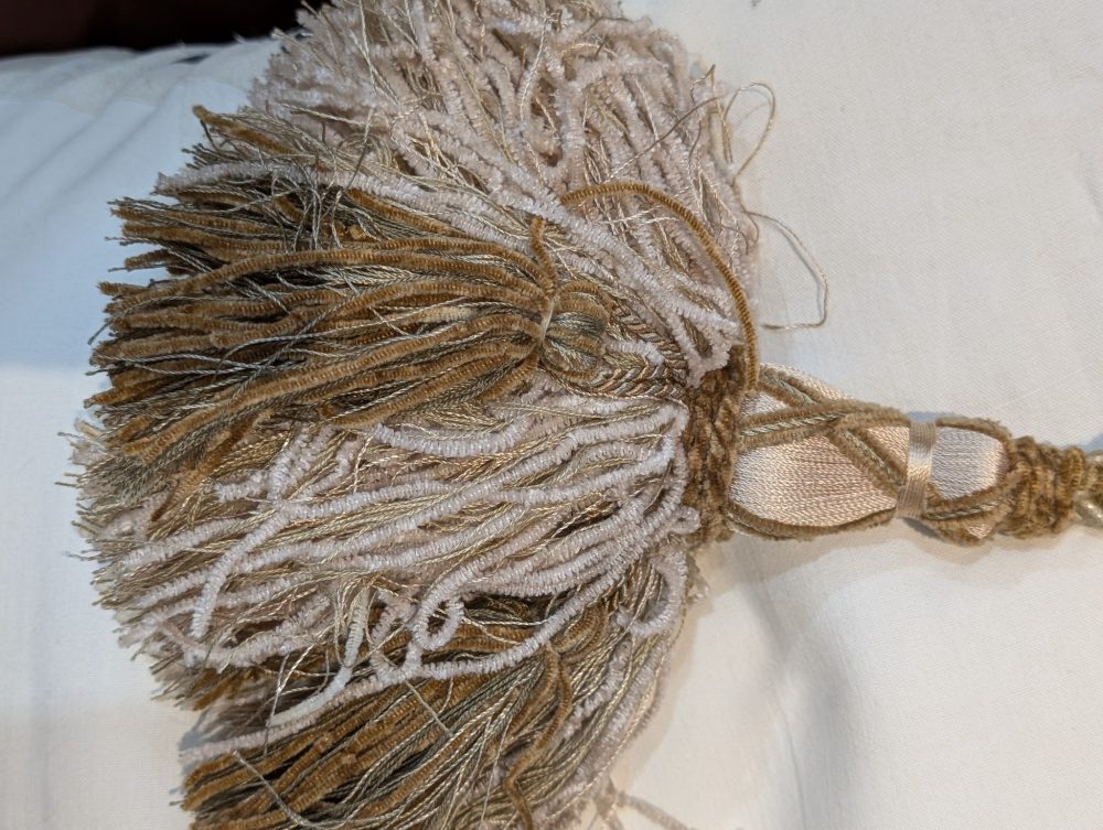 Light Gold Two-Tone Tassel Tie-Backs with interwoven gold threads - 5 Pairs Available - Image 3