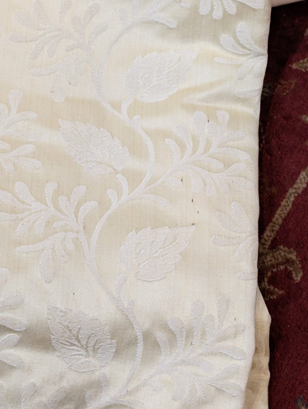 Light Gold Damask Style Pinch Pleat Second-Hand Curtains W220 D253 - Image 8