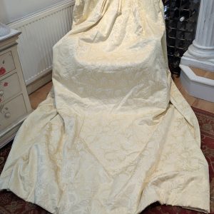Light Gold Damask Style Pinch Pleat Second-Hand Curtains W220 D253