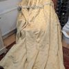 Gold Damask Second-Hand Curtains with an Attached Valance W250 D234