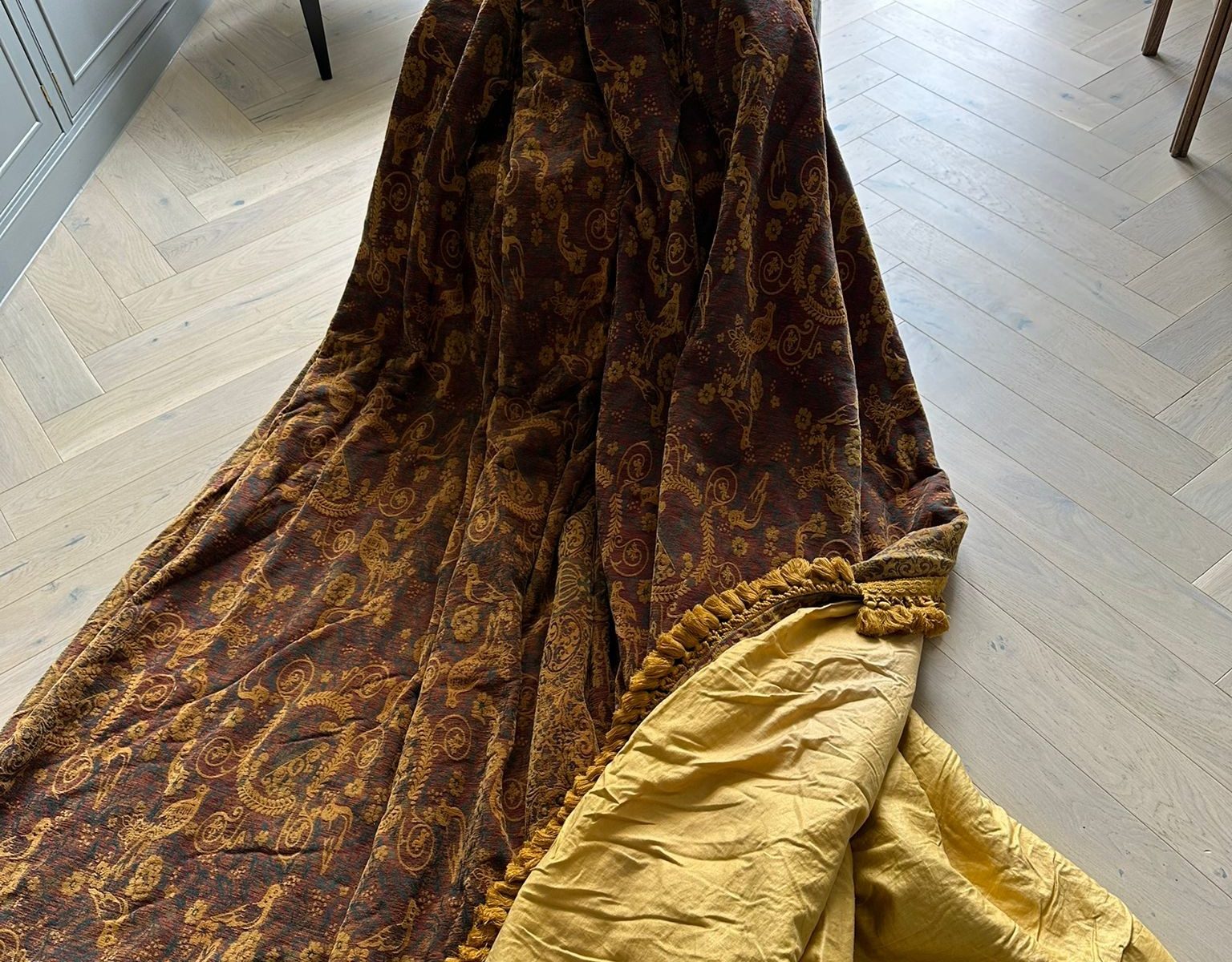 Stunning Wide Mulberry Goblet Pleat Second-Hand Curtains W406 D290