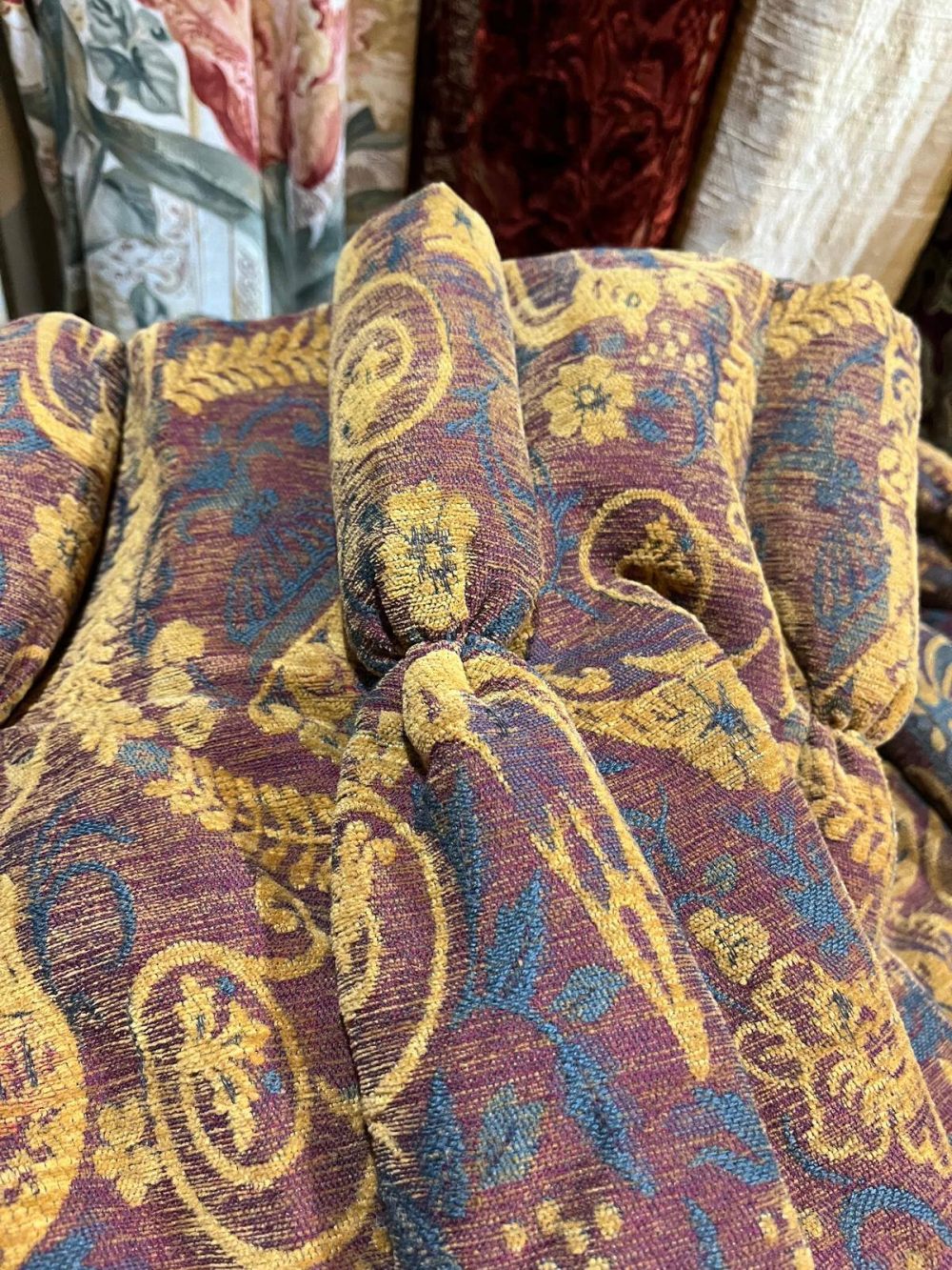 Stunning Wide Mulberry Goblet Pleat Second-Hand Curtains W406 D290 - Image 11