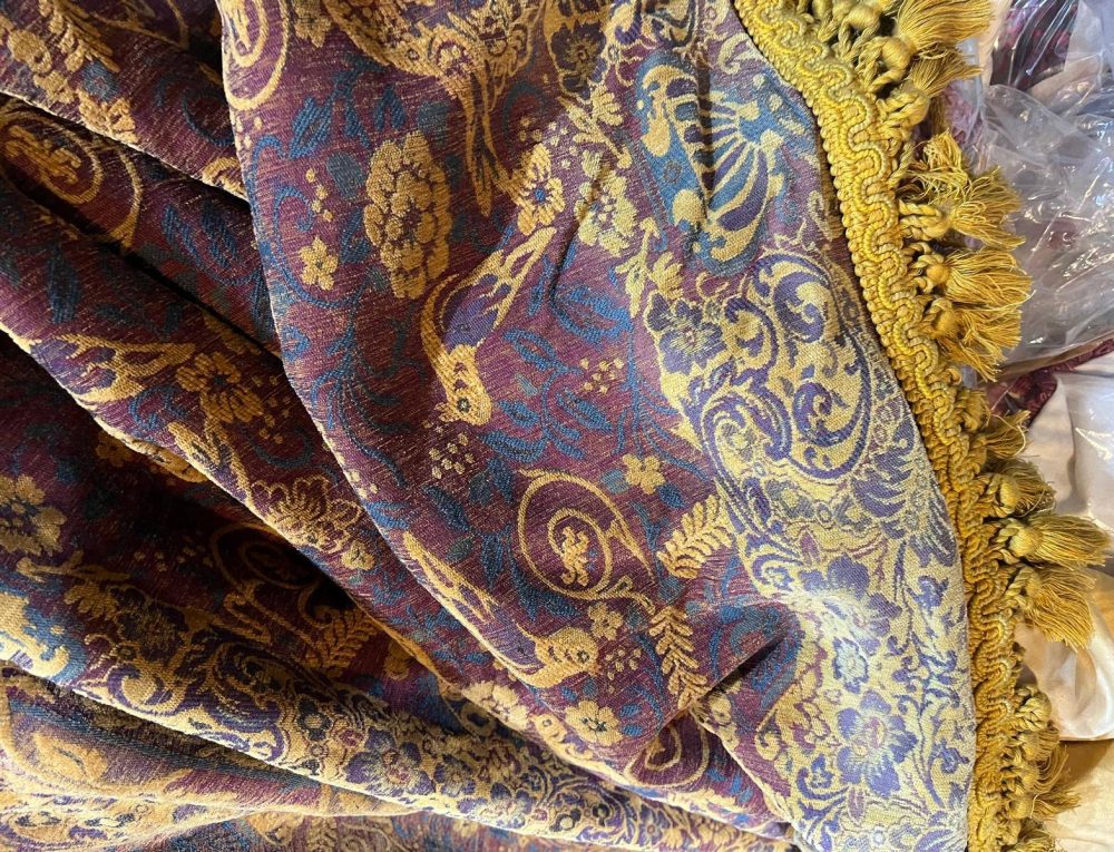 Stunning Wide Mulberry Goblet Pleat Second-Hand Curtains W406 D290 - Image 14