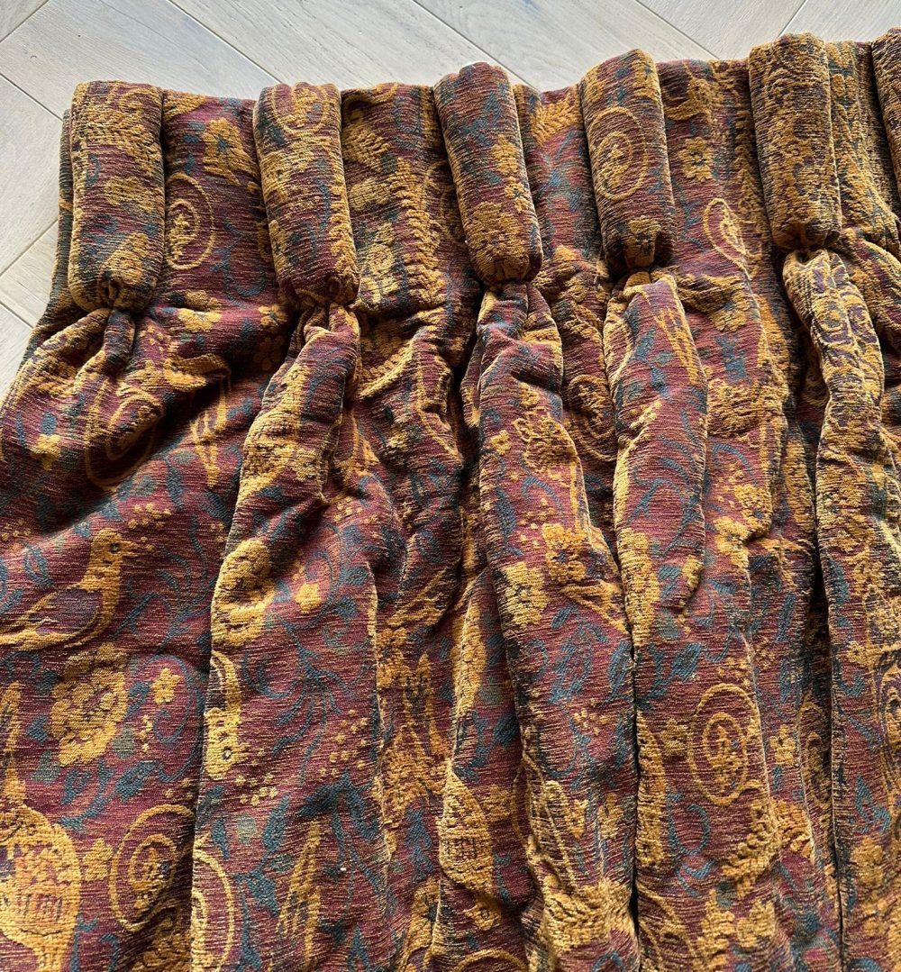 Stunning Wide Mulberry Goblet Pleat Second-Hand Curtains W406 D290 - Image 6