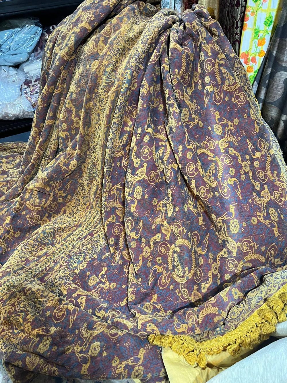 Stunning Wide Mulberry Goblet Pleat Second-Hand Curtains W406 D290 - Image 8