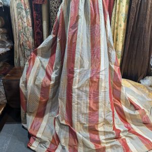 Lovely Silk Pinch Pleat Second-Hand Curtains with Stripes W326 D244