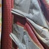 Lovely Silk Pinch Pleat Second-Hand Curtains with Stripes W326 D244 - Image 8