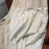 Five Pairs of Cream Damask Pinch Pleat Second-Hand Curtains - Image 5