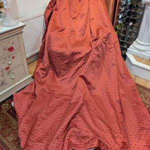 Terracotta Pencil Pleat Interlined Second-Hand Curtains W317 D262