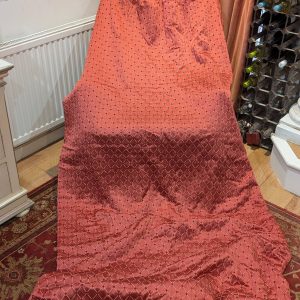 Terracotta Pencil Pleat Interlined Second-Hand Curtains - Up to 8 pairs available