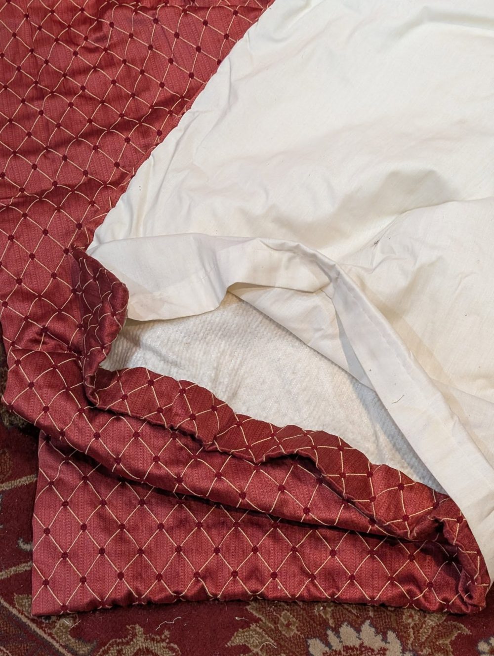 Terracotta Pencil Pleat Interlined Second-Hand Curtains - Up to 4 pairs available - Image 4