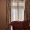 Oatmeal Japanese Cherry Blossom Pinch Pleat Second-Hand Curtains W214 D252 - 2 Pairs available - Image 3